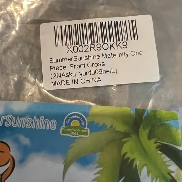 Summer Sunshine Maternity 1‎ piece black swimsuit front cross women’s L new - Picture 11 of 12